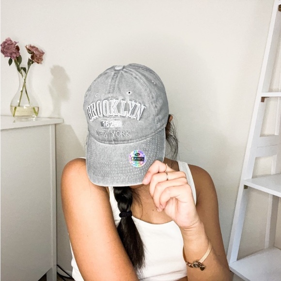 Brooklyn NY Gray Hat-never worn Denim - Picture 2 of 3